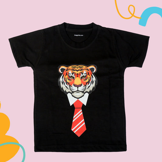 SwagyKids Cotton Tshirt Black Pack of 1 ( T_BL4 )