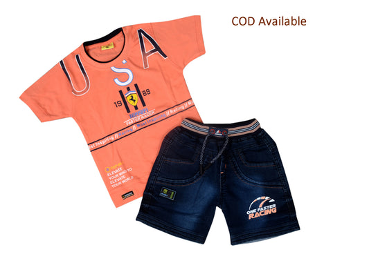 Summer Clothing Set with Tshirt and Shorts for boys (SK15_2)