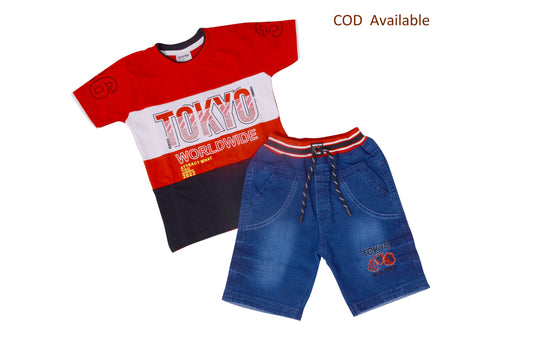 Stylish Clothing Set with Tshirt and Shorts for boys (SK10_3)